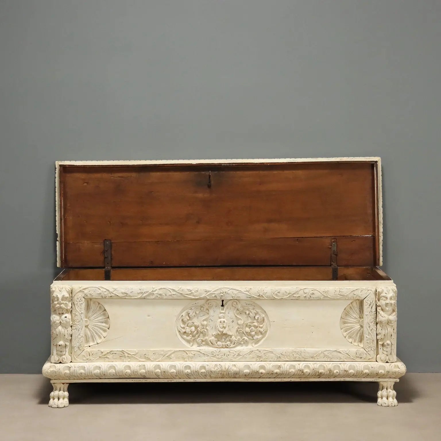 Antique Neo-Renaissance Chest Lacquered Poplar Italy XIX Century