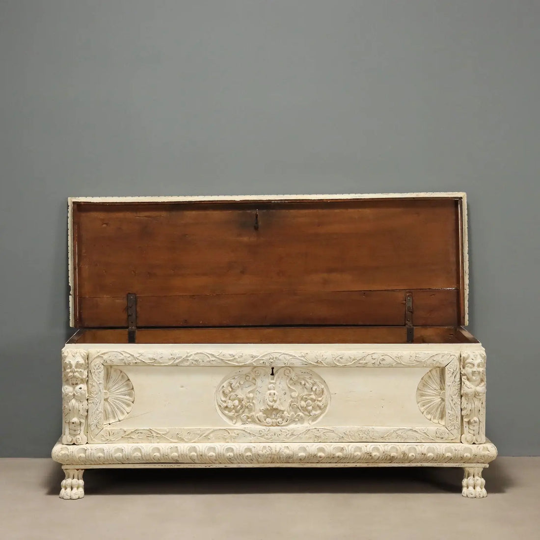 Antique Neo-Renaissance Chest Lacquered Poplar Italy XIX Century