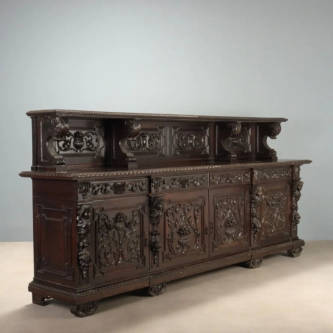Antique Cupboard Neo-Renaissance Walnut Italy XIX Century
