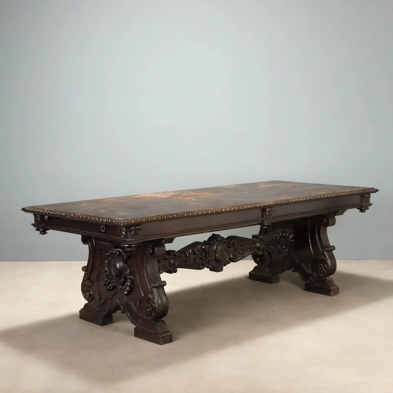 Antique Table Neo-Renaissance Walnut Italy Late XIX Century