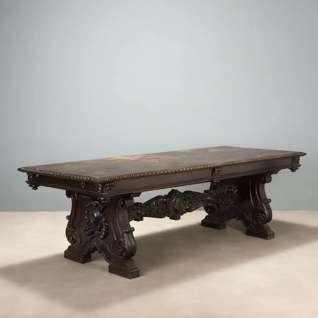 Antique Table Neo-Renaissance Walnut Italy Late XIX Century