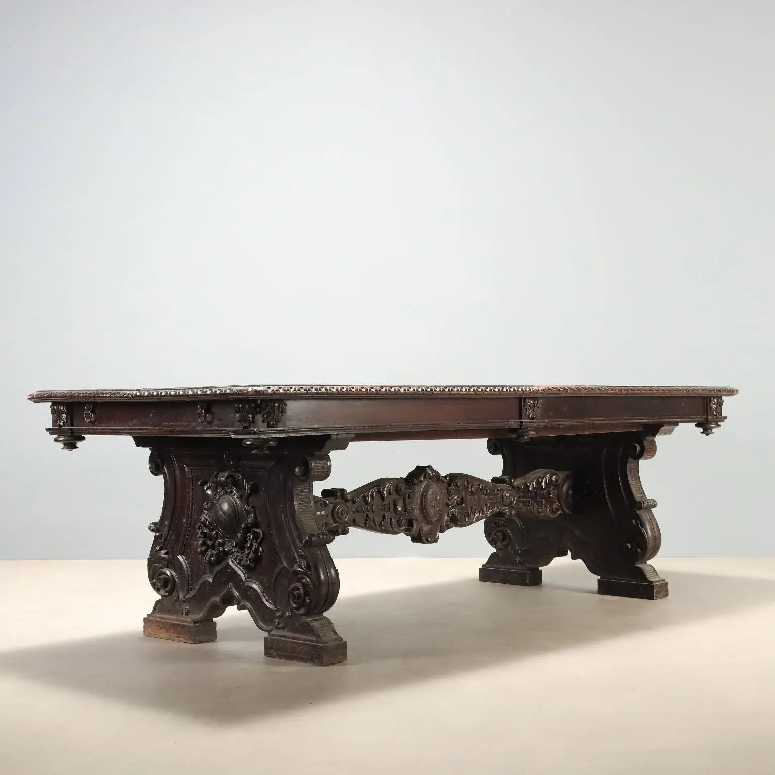 Antique Table Neo-Renaissance Walnut Italy Late XIX Century