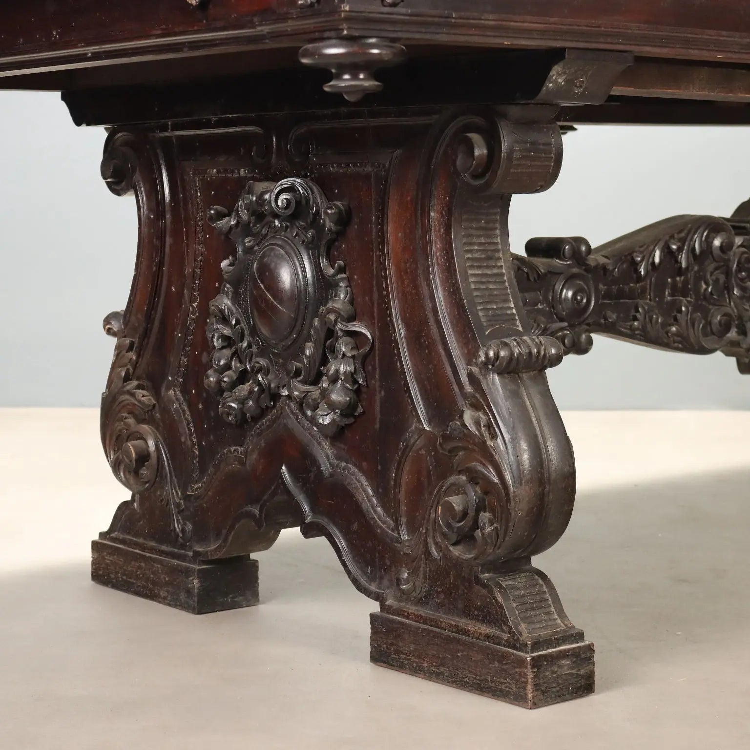 Antique Table Neo-Renaissance Walnut Italy Late XIX Century