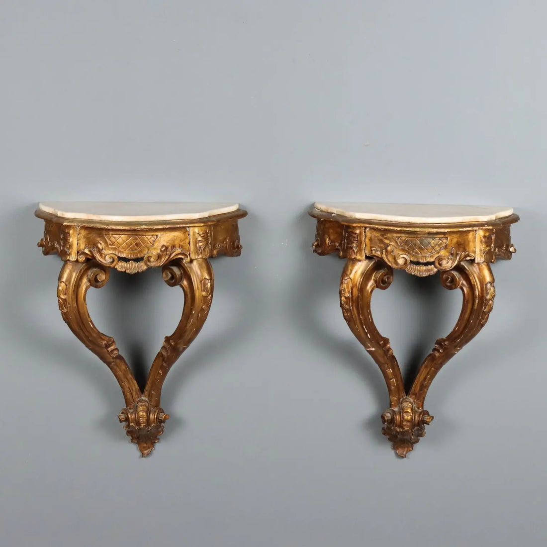 Pair of Giltwood Consoles - Italy 19th Century