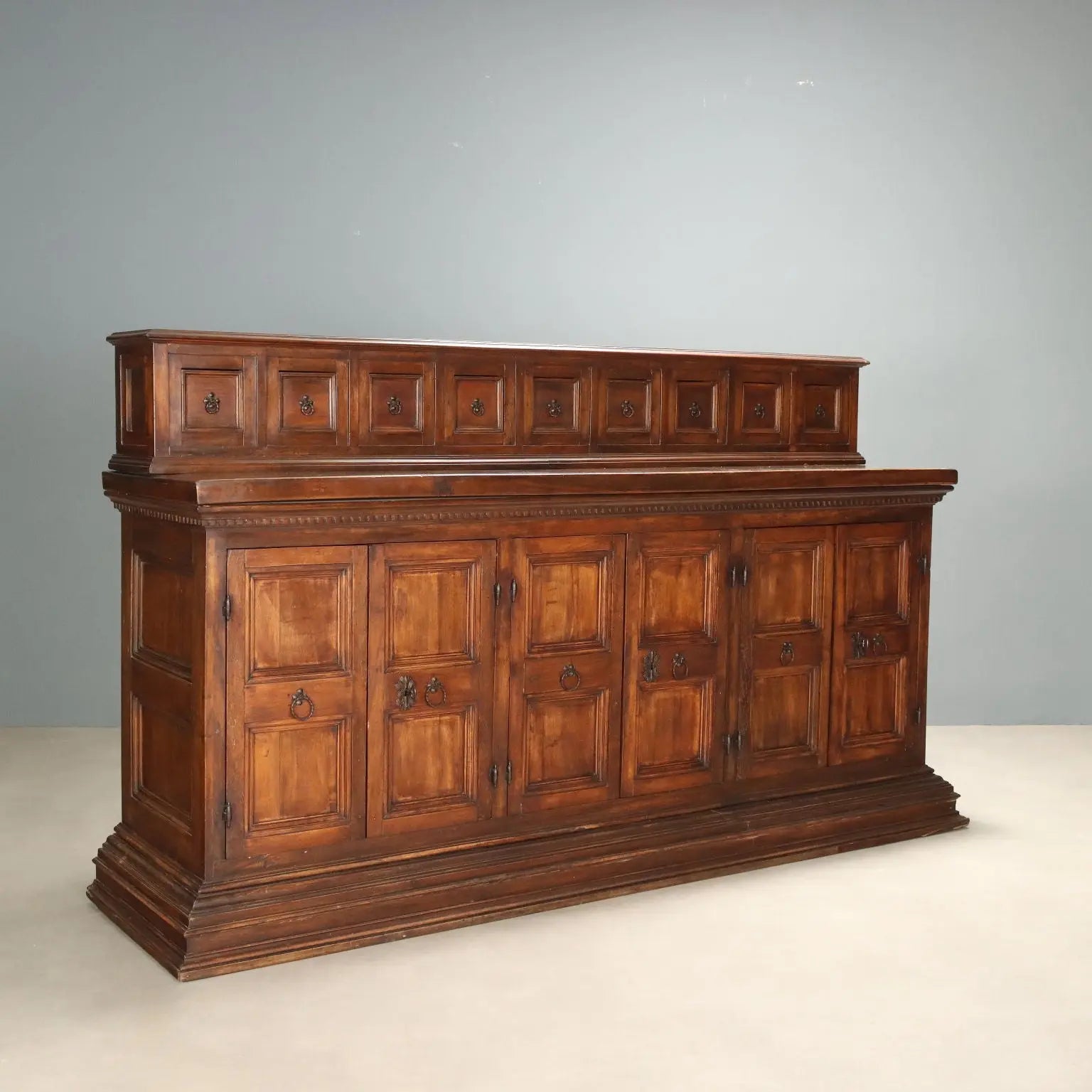 Antique Cupboard Baroque Style Walnut Poplar Italy XX Century