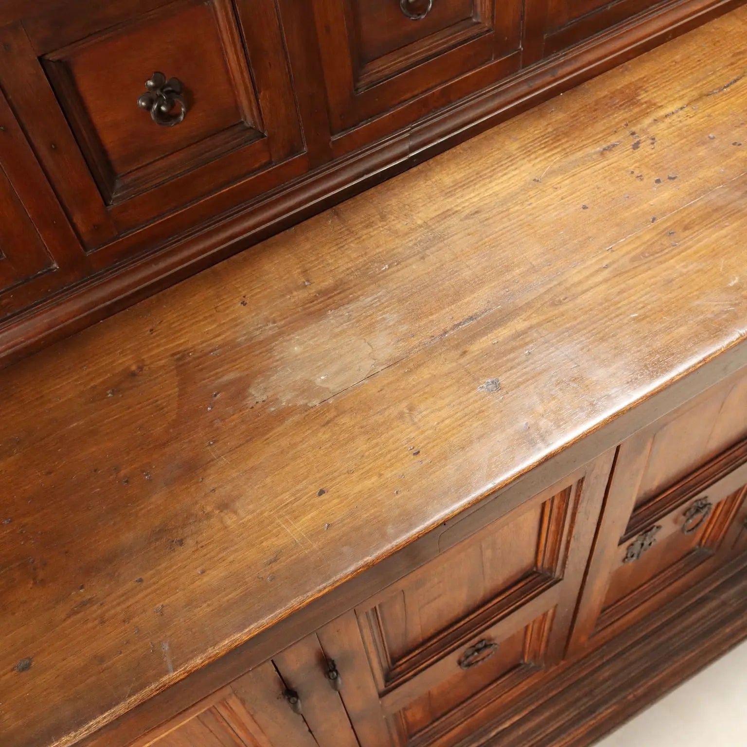 Antique Cupboard Baroque Style Walnut Poplar Italy XX Century