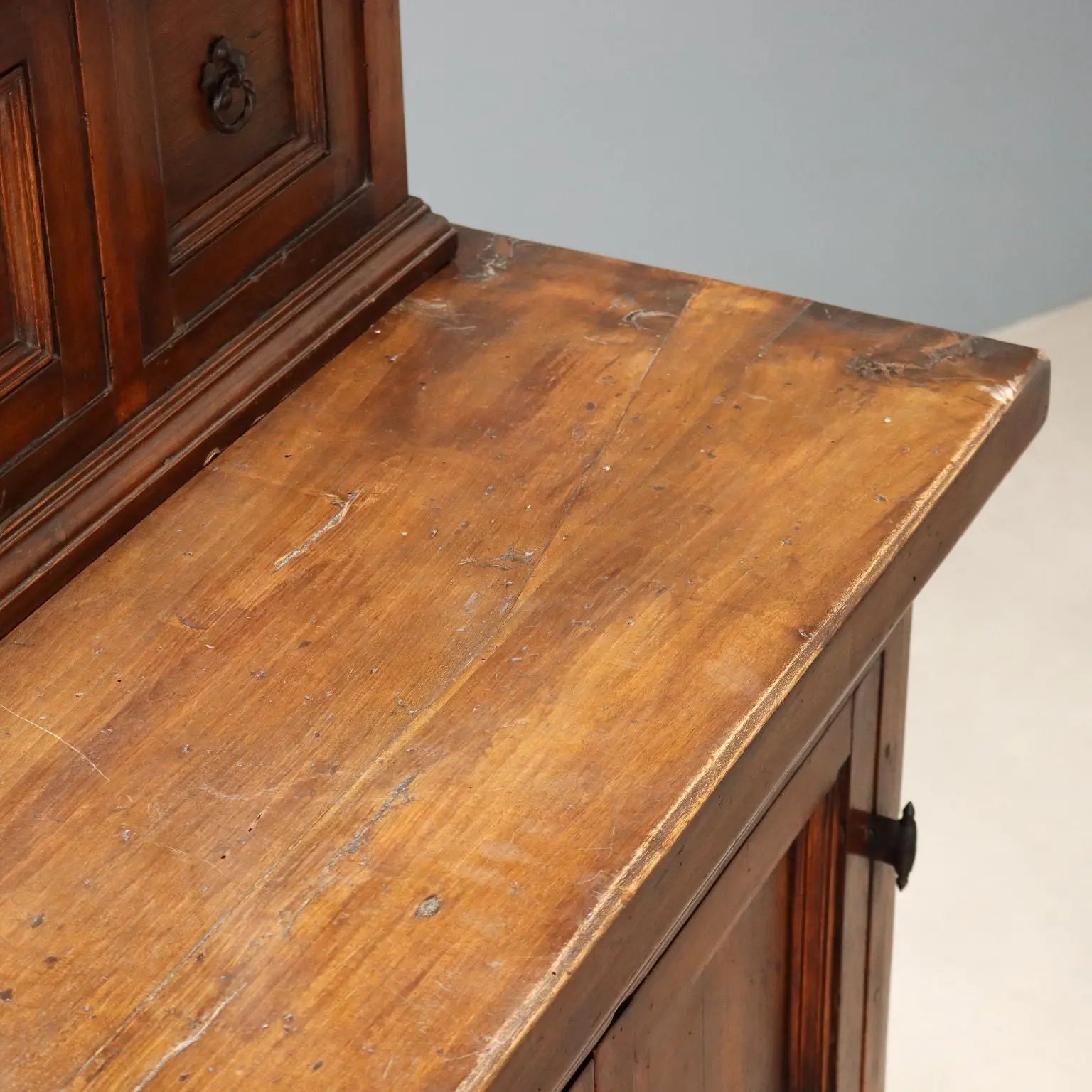 Antique Cupboard Baroque Style Walnut Poplar Italy XX Century