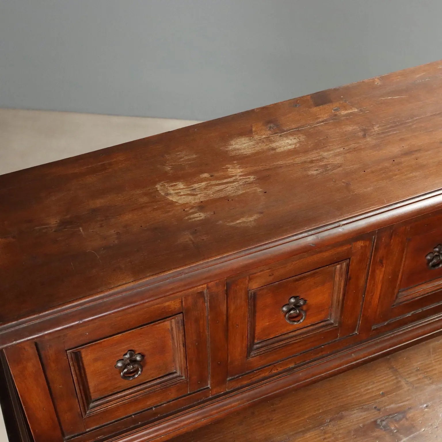 Antique Cupboard Baroque Style Walnut Poplar Italy XX Century