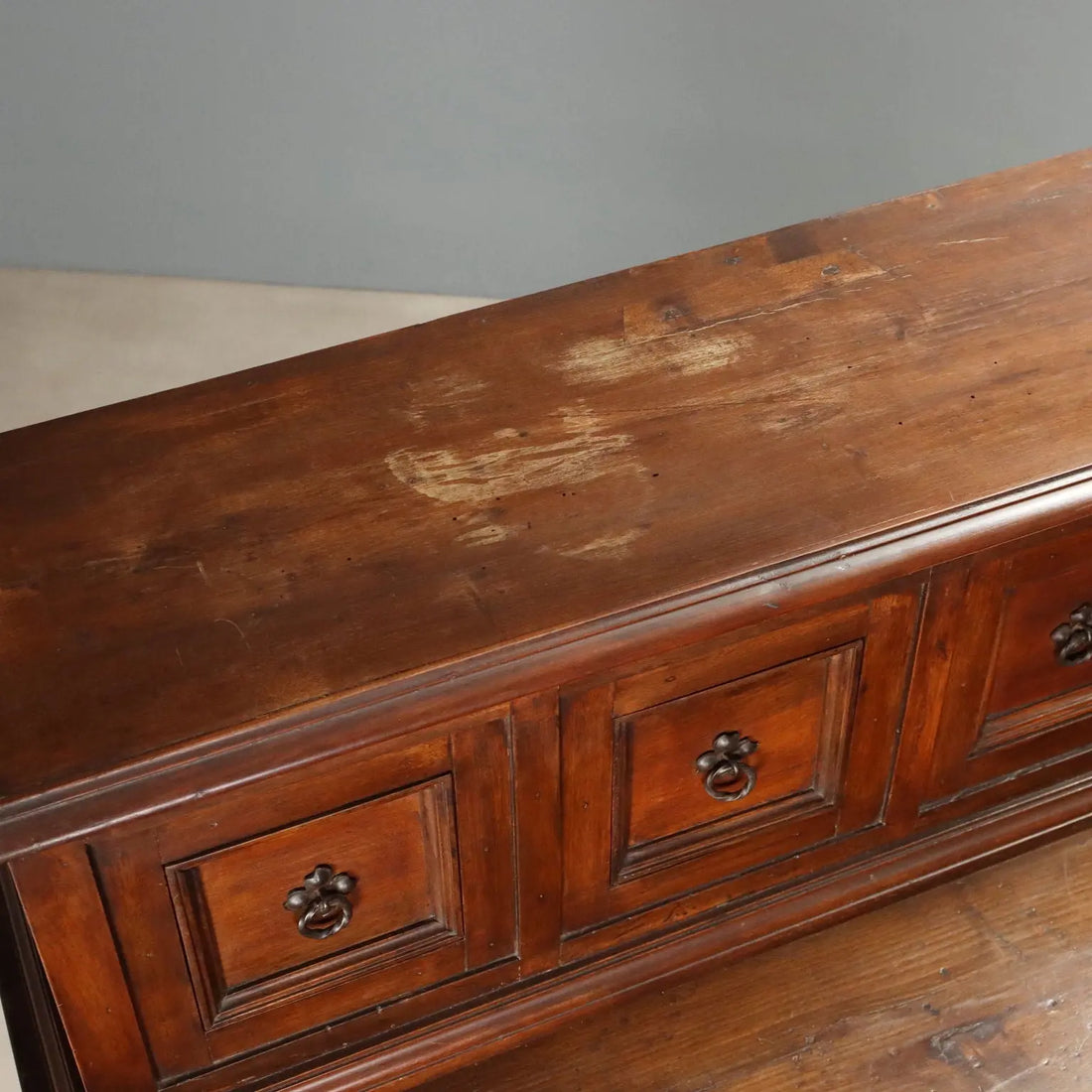 Antique Cupboard Baroque Style Walnut Poplar Italy XX Century