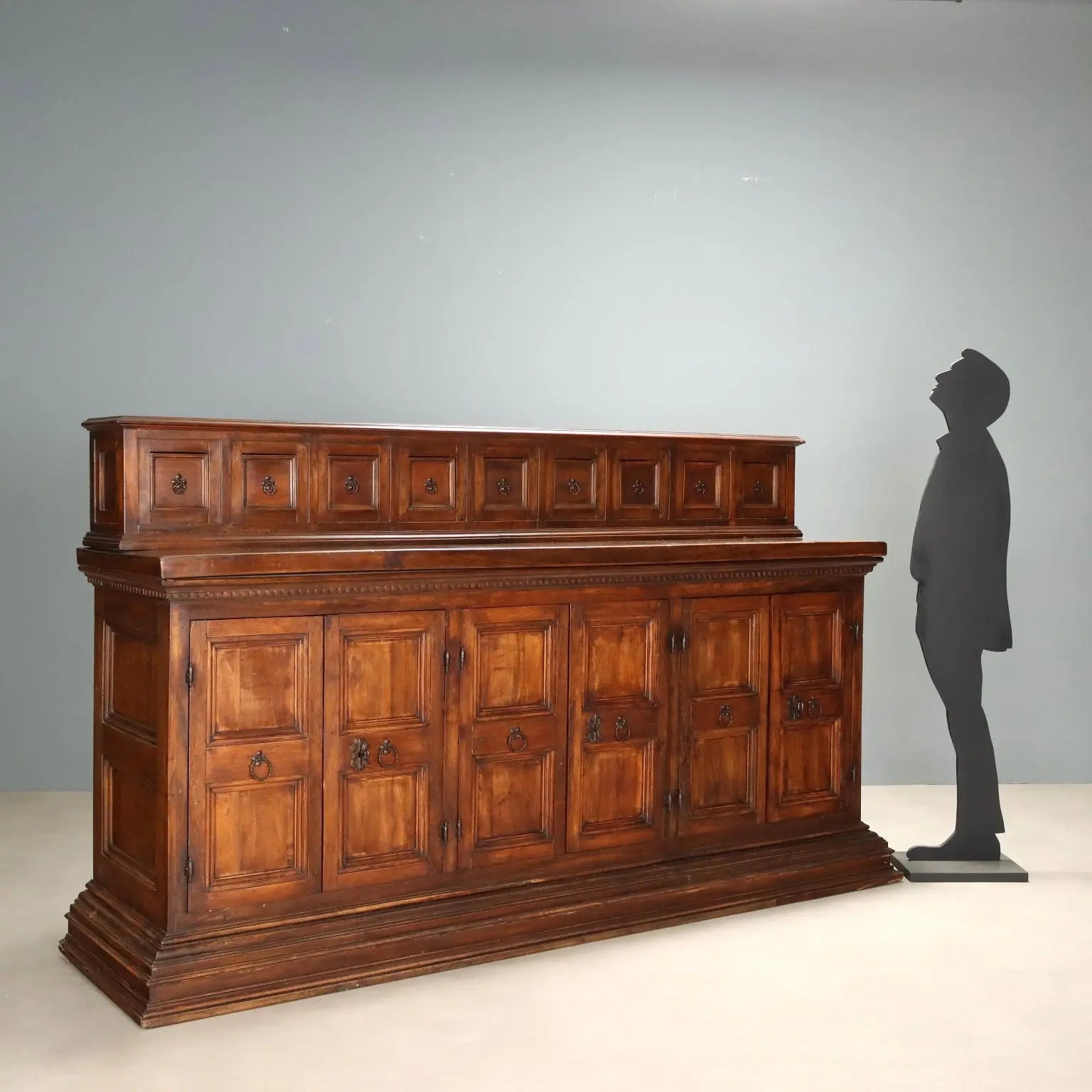 Antique Cupboard Baroque Style Walnut Poplar Italy XX Century