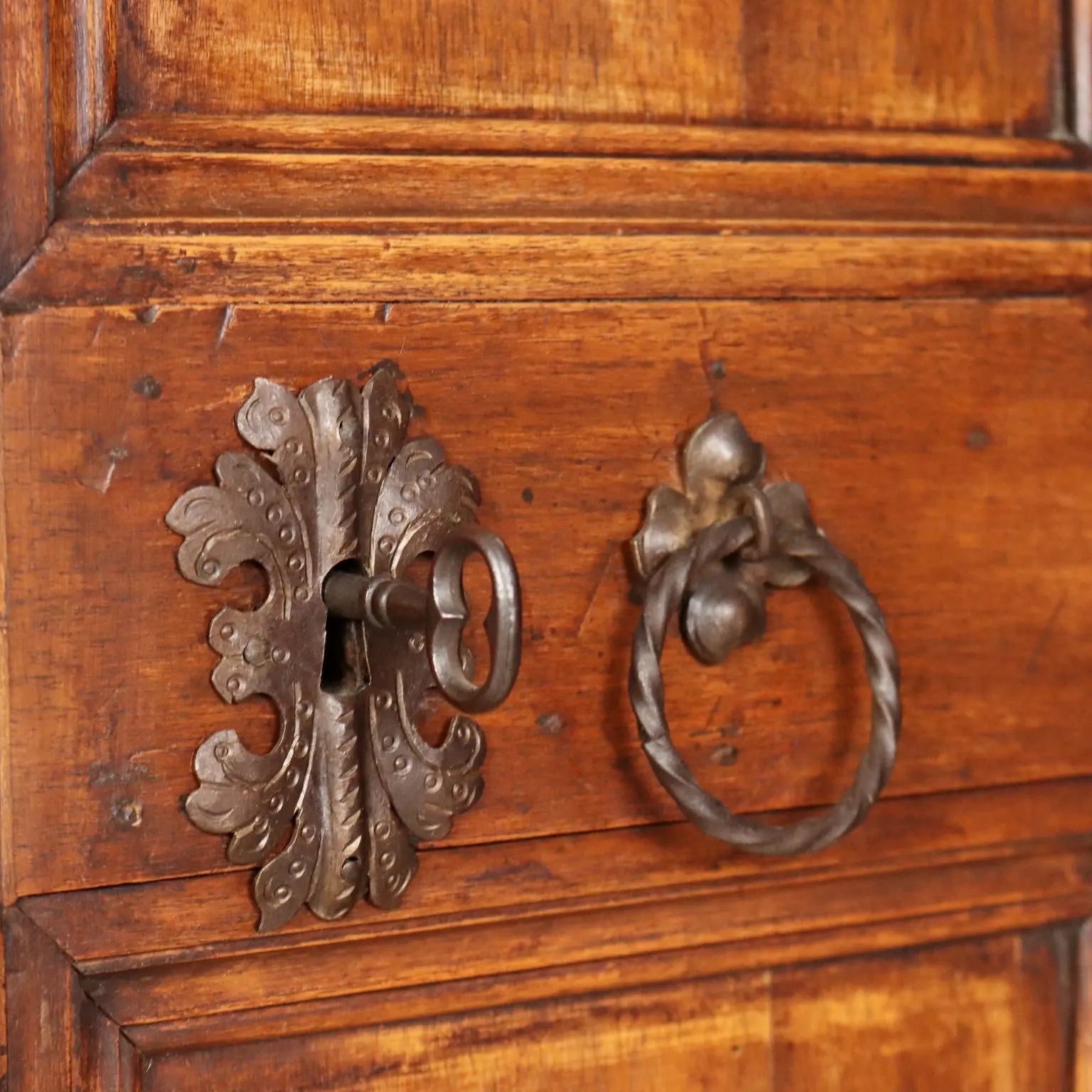 Antique Cupboard Baroque Style Walnut Poplar Italy XX Century