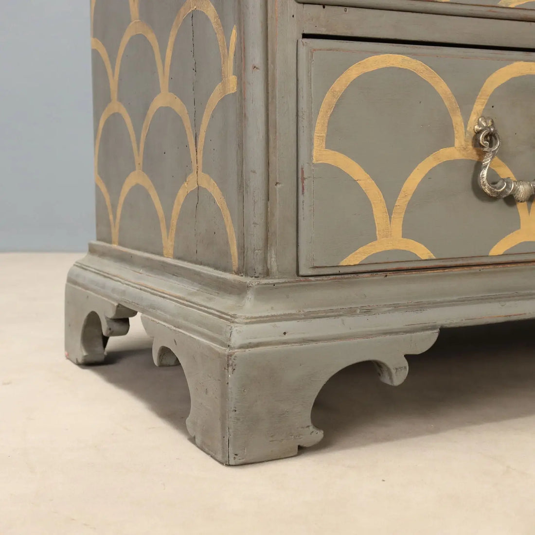 Antique Flap Door Cabinet Neoclassical Style Walnut XX Century