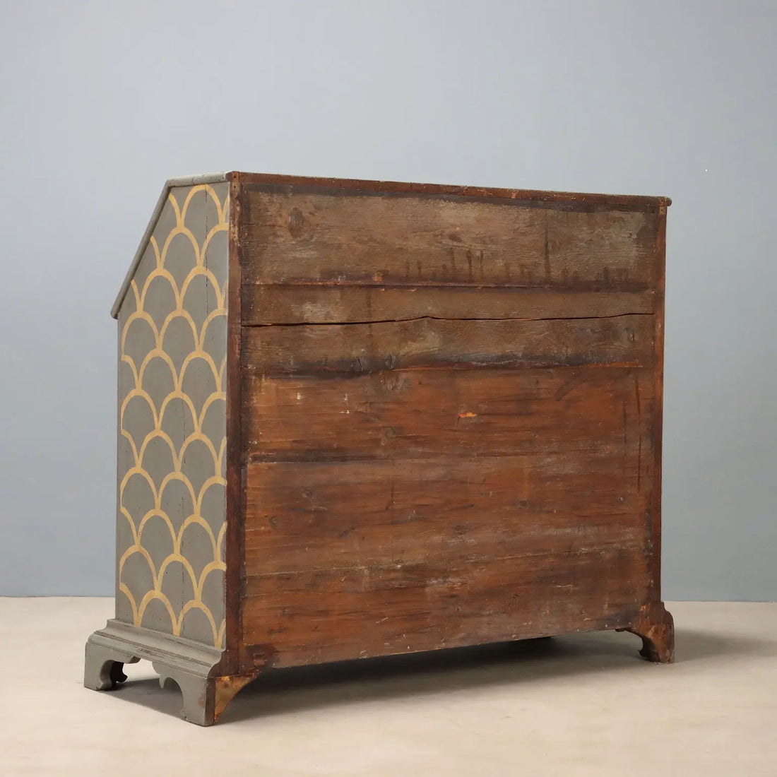 Antique Flap Door Cabinet Neoclassical Style Walnut XX Century