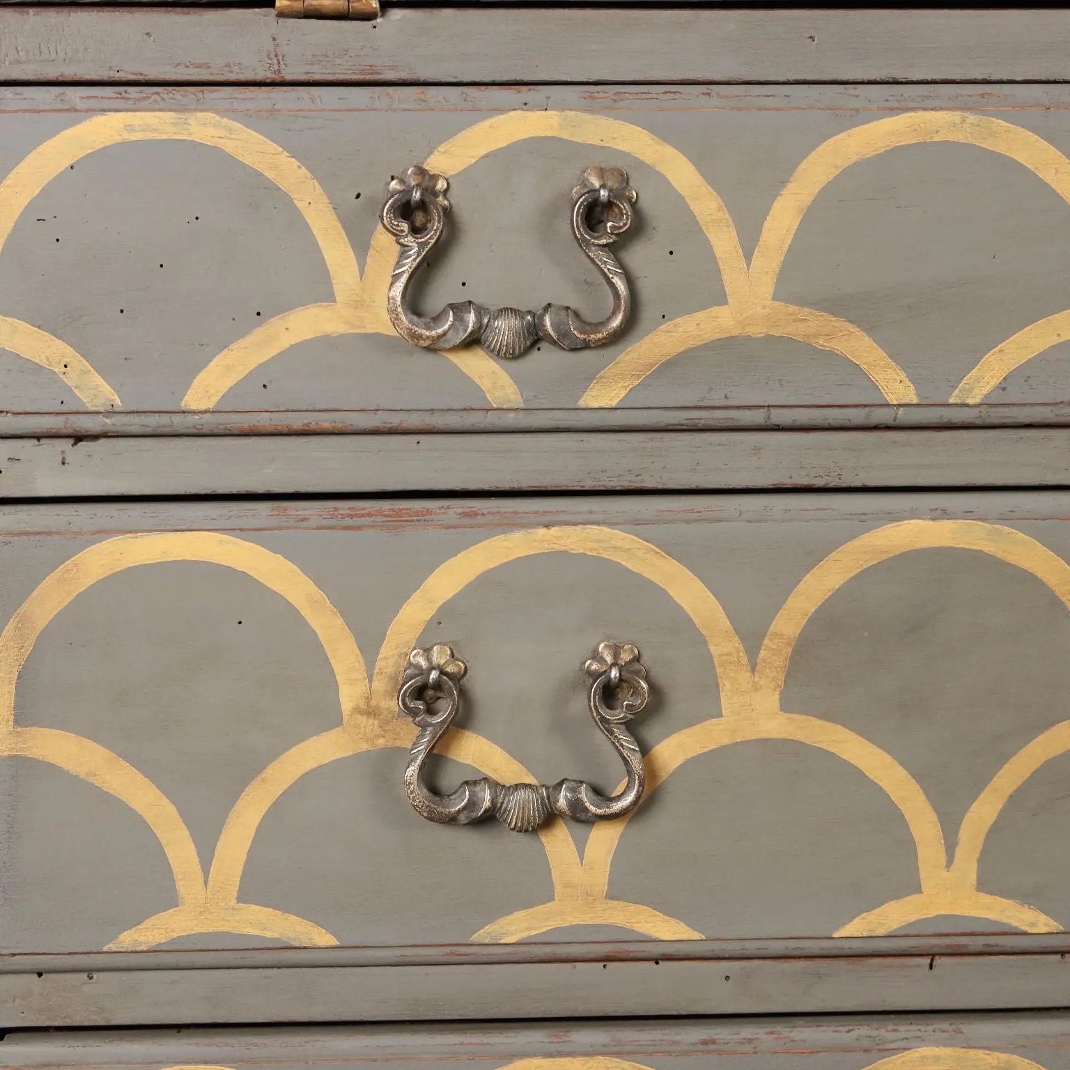 Antique Flap Door Cabinet Neoclassical Style Walnut XX Century