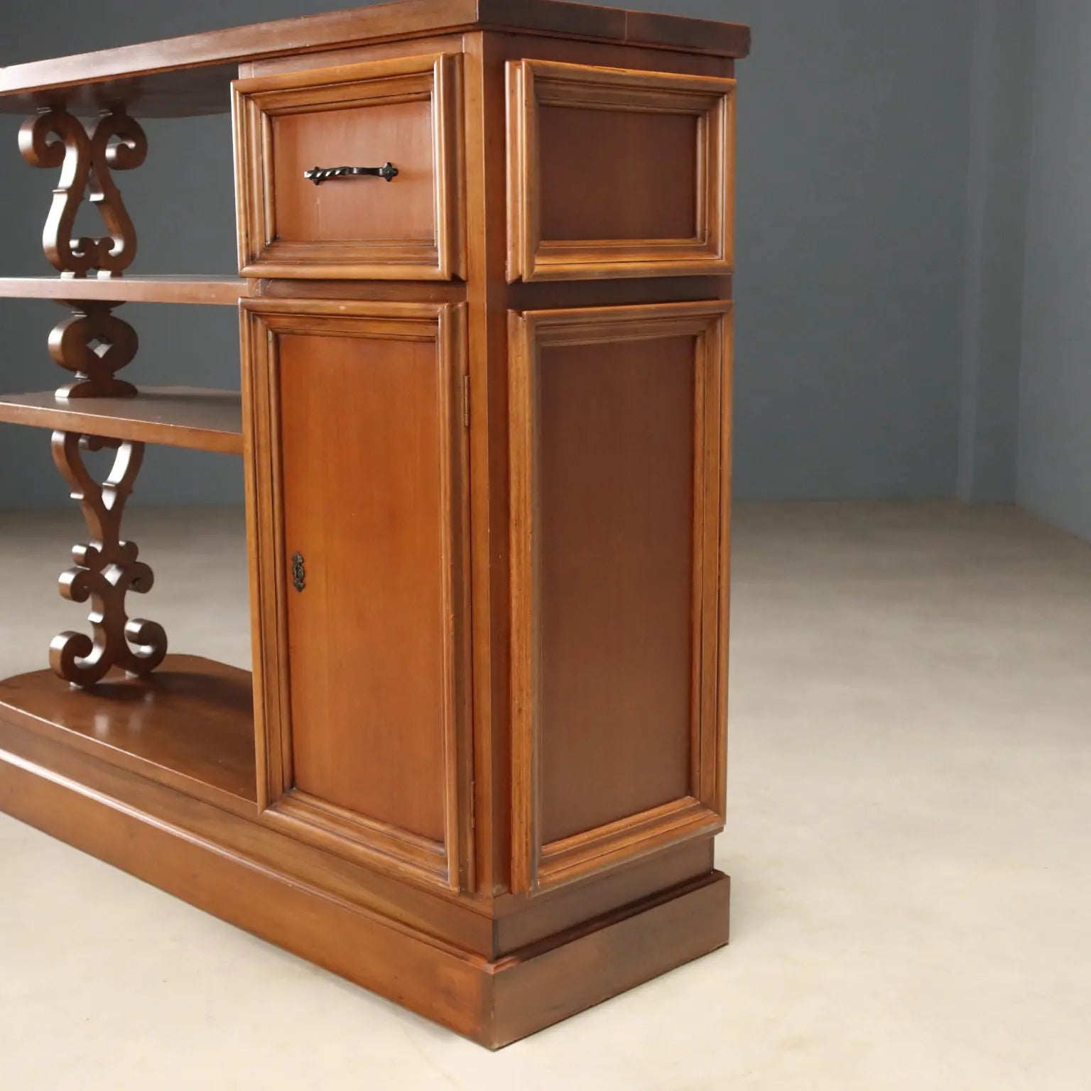 Antique Balustrade Cabinet Renaissance Style Walnut Italy XX Century