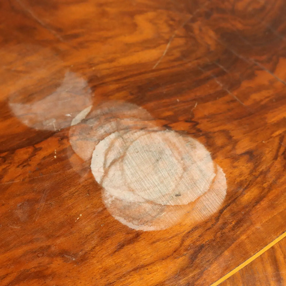 Small Antique Table Baroque Style Walnut Veneer Italy XX Century