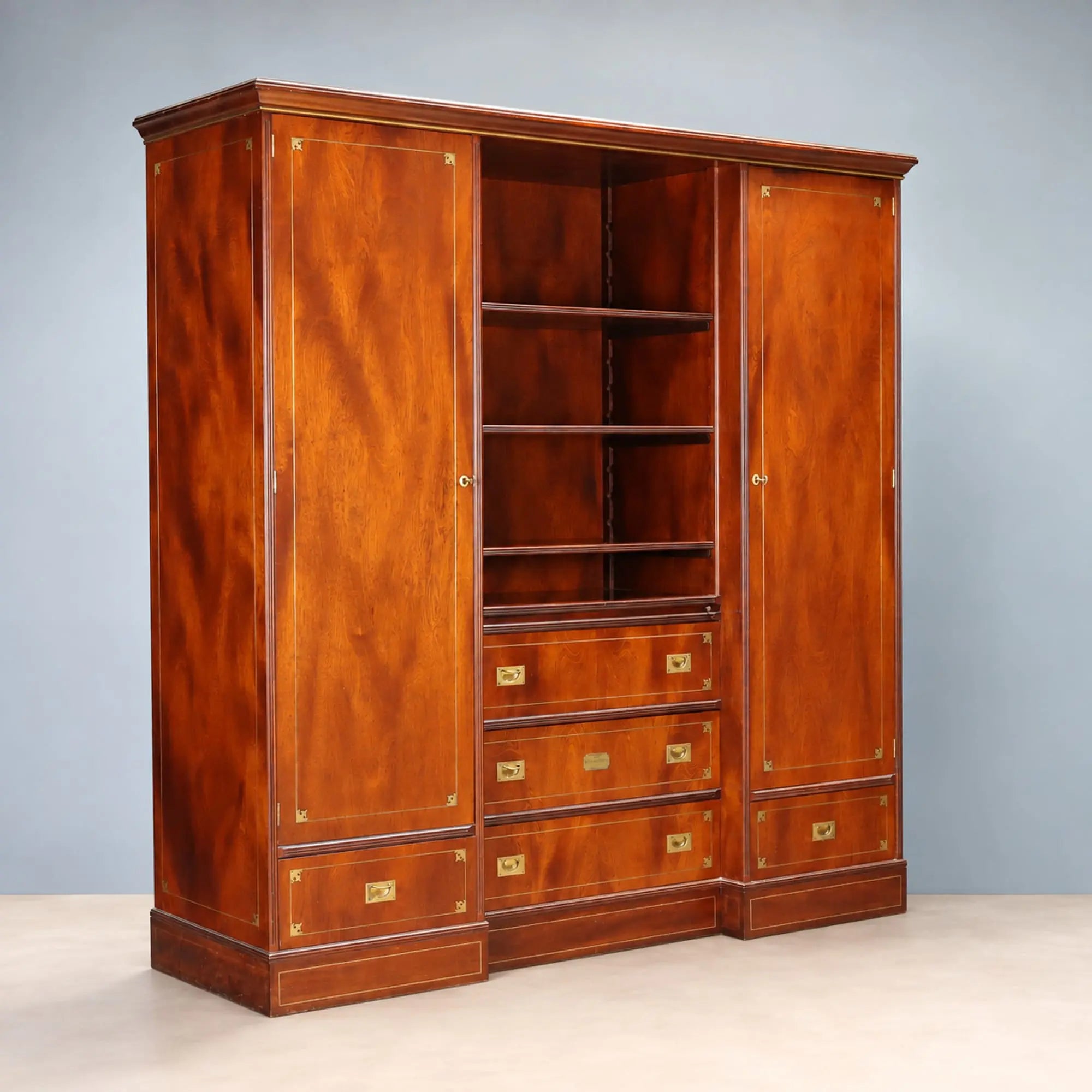 Antique Wardrobe Mahogany Brass United Kingdom XX Century