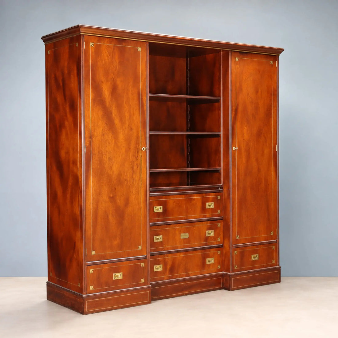 Antique Wardrobe Mahogany Brass United Kingdom XX Century