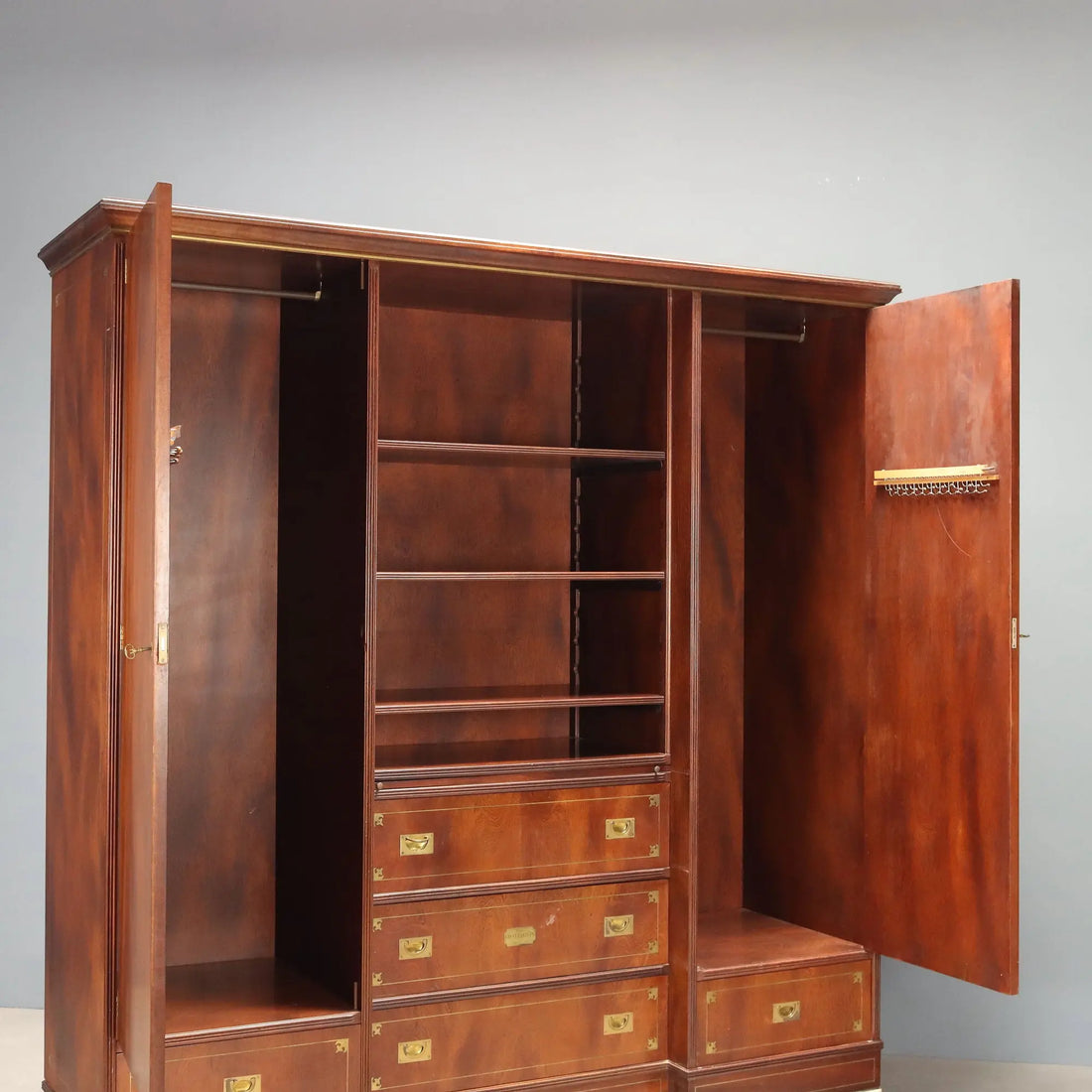Antique Wardrobe Mahogany Brass United Kingdom XX Century