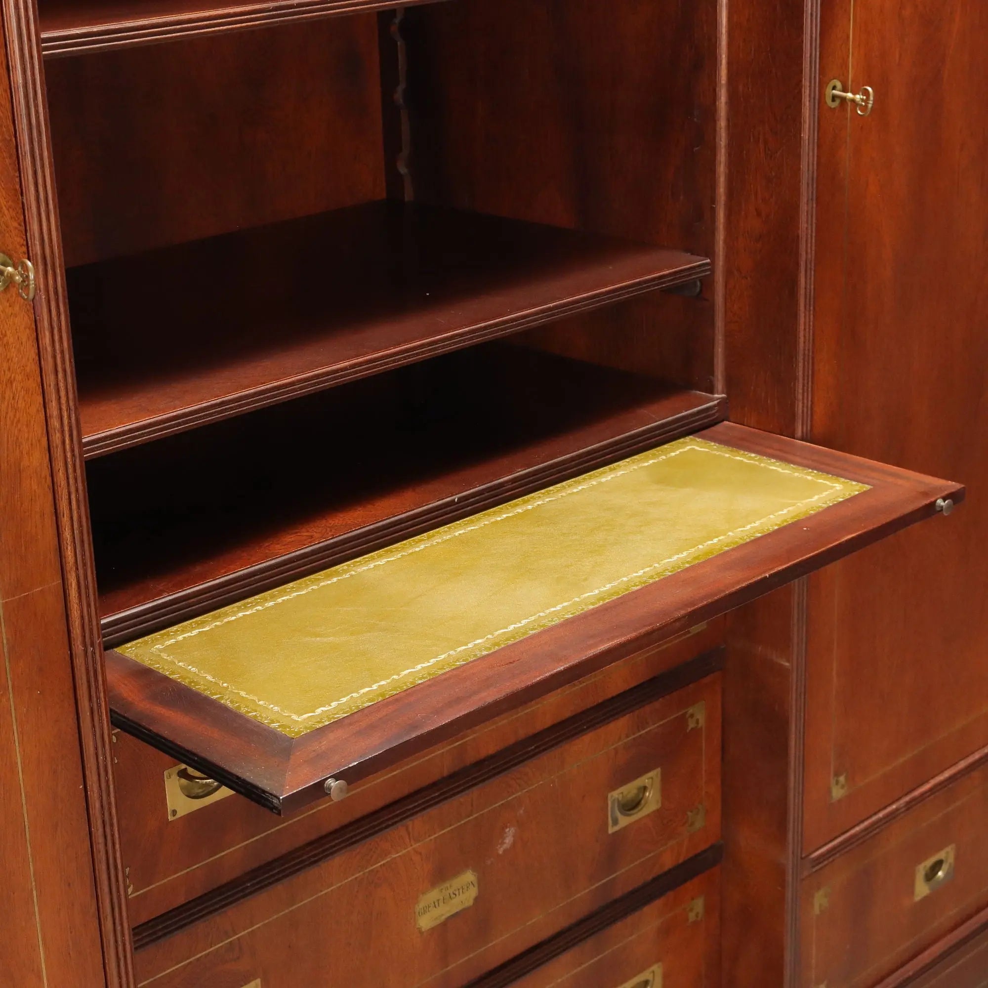 Antique Wardrobe Mahogany Brass United Kingdom XX Century