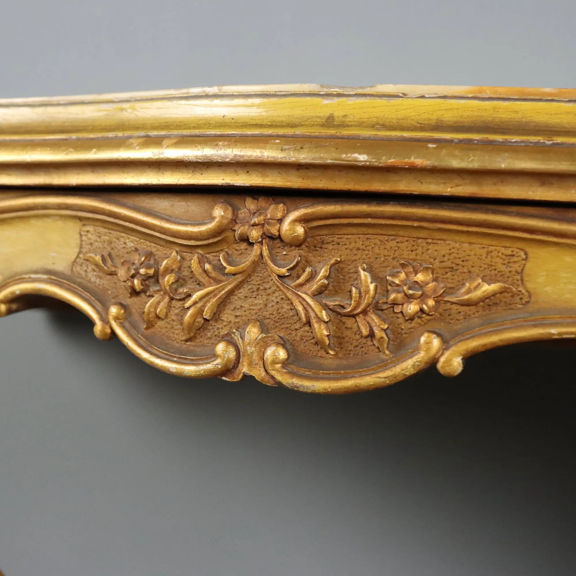 Antique Console Carved Gilded Wood Marble Italy XIX Century