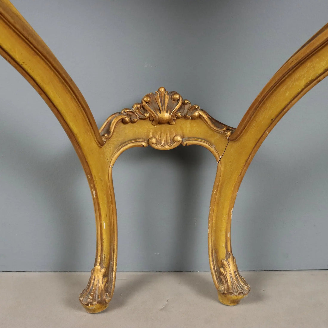 Antique Console Carved Gilded Wood Marble Italy XIX Century