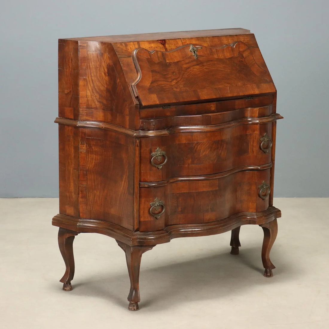 Antique Flap Cabinet with Drawers Italy XX Century