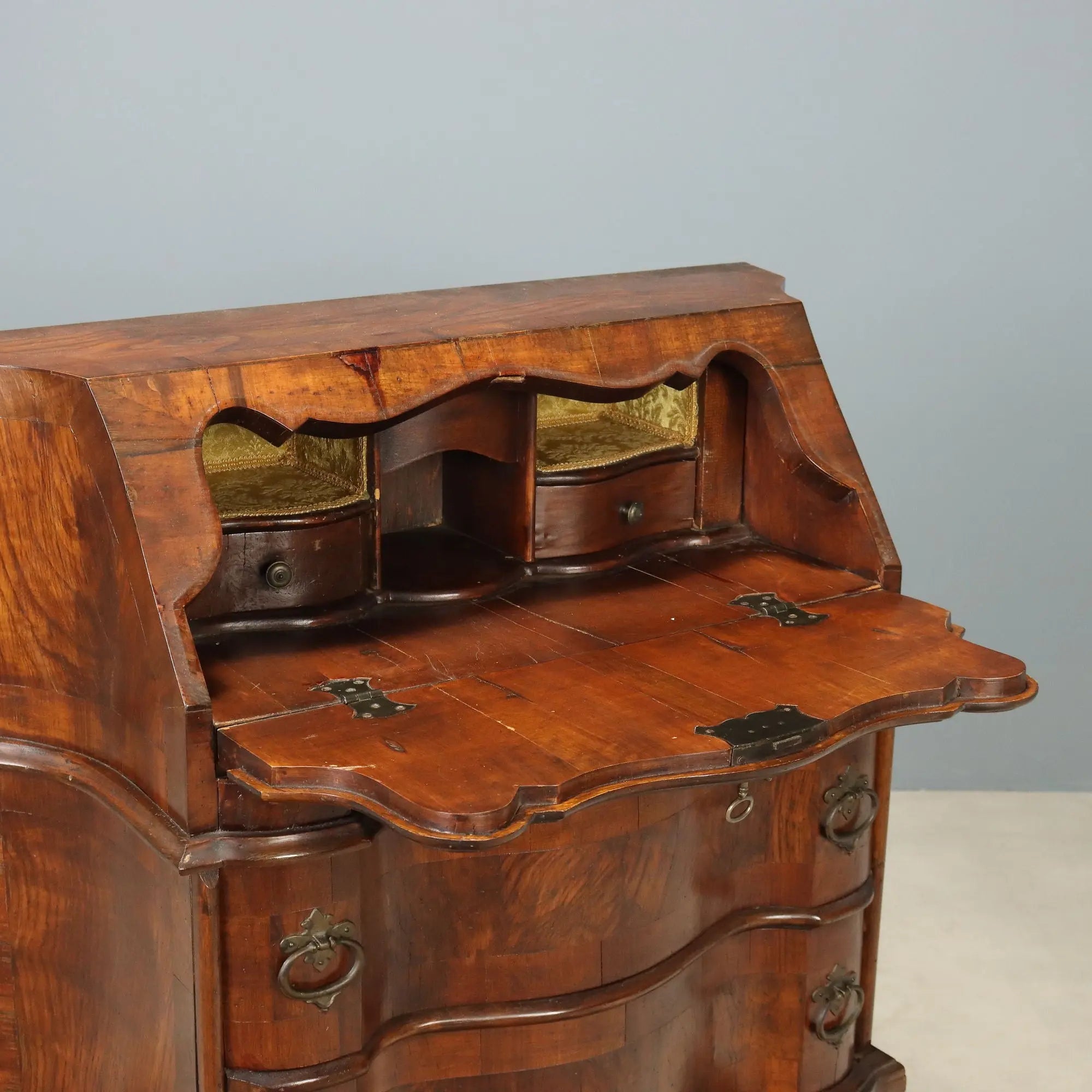 Antique Flap Cabinet with Drawers Italy XX Century