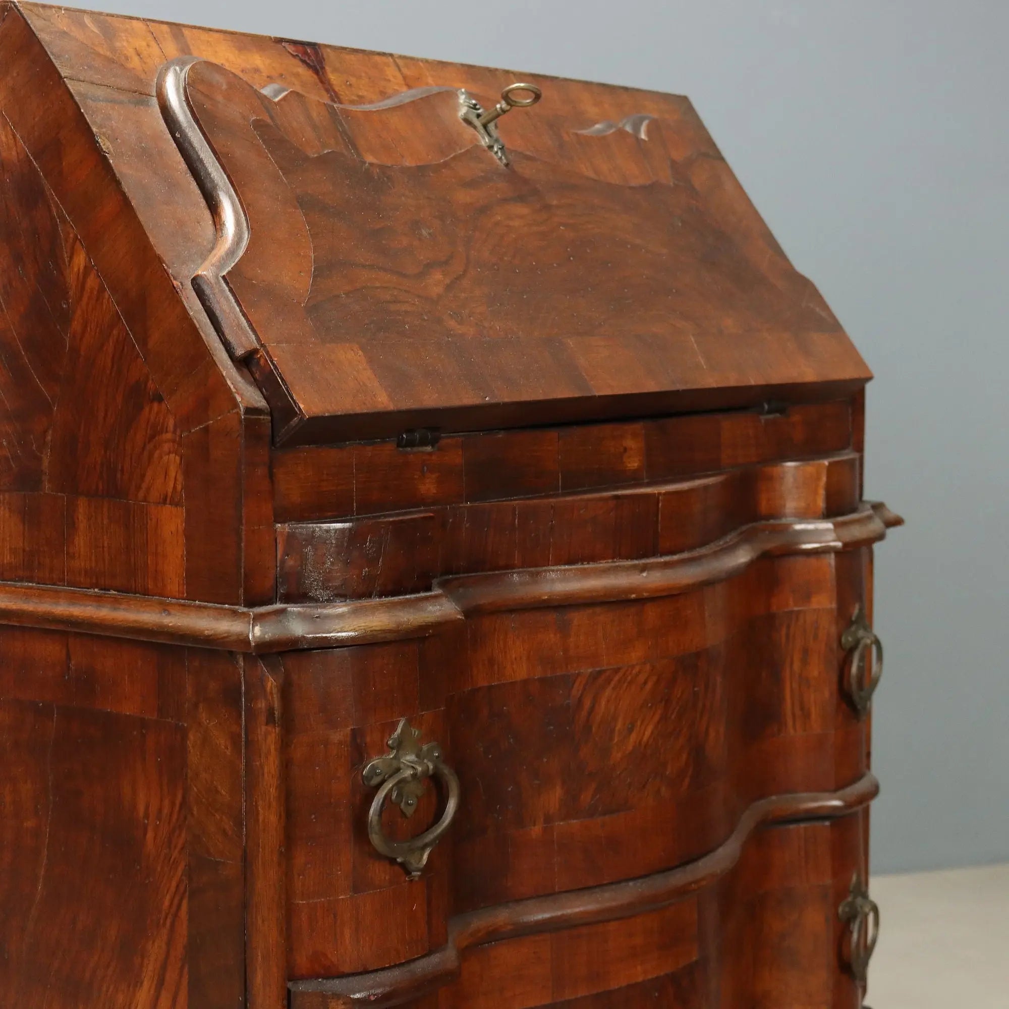 Antique Flap Cabinet with Drawers Italy XX Century