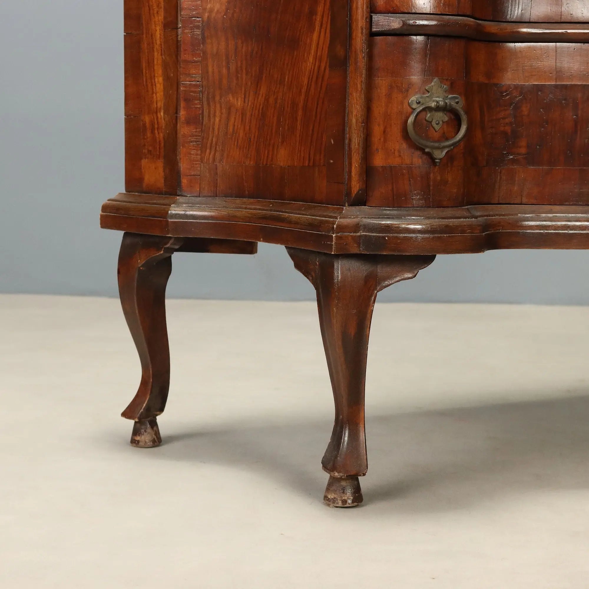 Antique Flap Cabinet with Drawers Italy XX Century