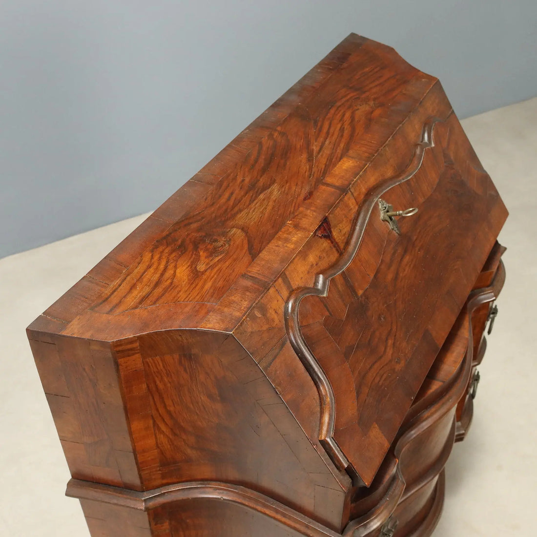 Antique Flap Cabinet with Drawers Italy XX Century