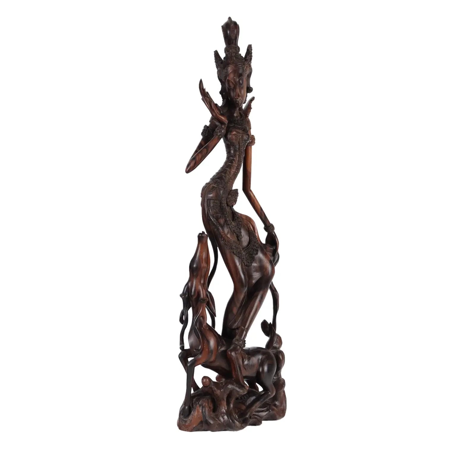 Ancient Sculpture of a Girl Second Half of the XX Century Teak - Indonesia Second half of the 20th century | Antiques | Fancy Goods