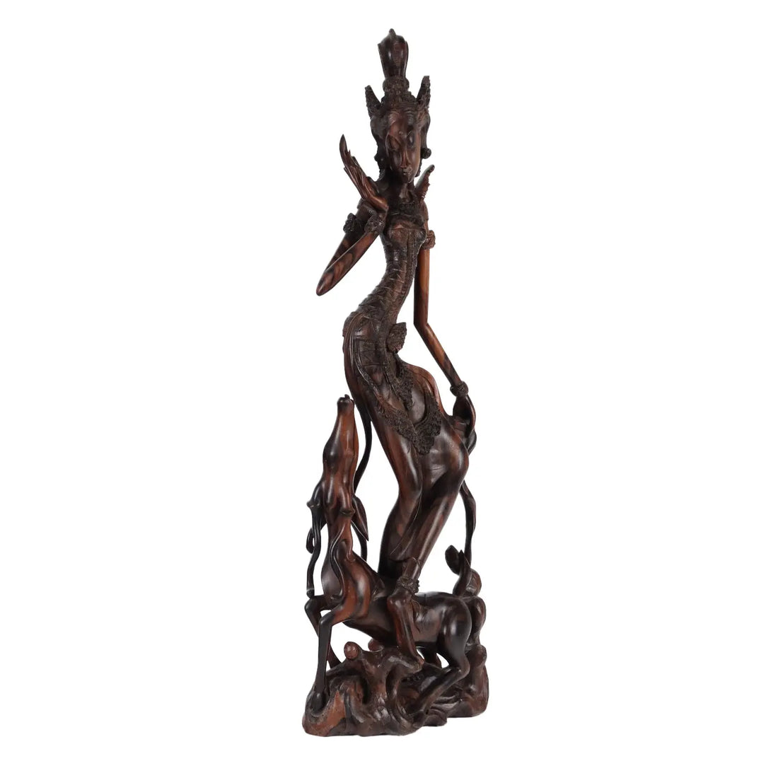 Ancient Sculpture of a Girl Second Half of the XX Century Teak - Indonesia Second half of the 20th century | Antiques | Fancy Goods