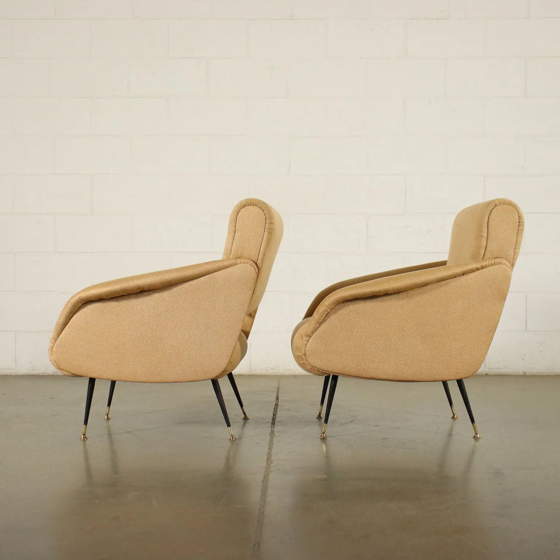 Pair Of Armchairs Foam Leatherette Italy 1950s 1960s | Antiques | Seating