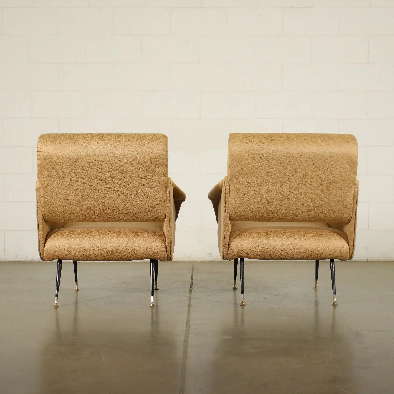Pair Of Armchairs Foam Leatherette Italy 1950s 1960s | Antiques | Seating
