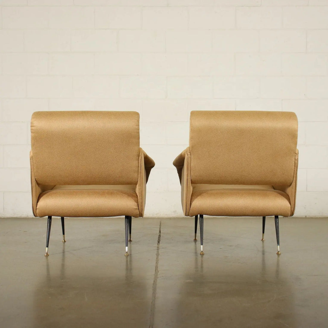 Pair Of Armchairs Foam Leatherette Italy 1950s 1960s | Antiques | Seating
