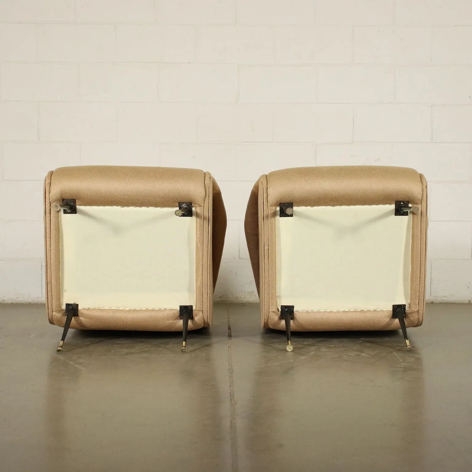 Pair Of Armchairs Foam Leatherette Italy 1950s 1960s | Antiques | Seating