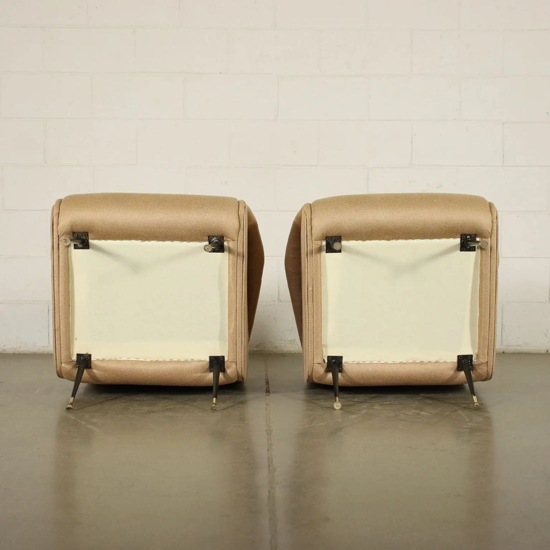Pair Of Armchairs Foam Leatherette Italy 1950s 1960s | Antiques | Seating
