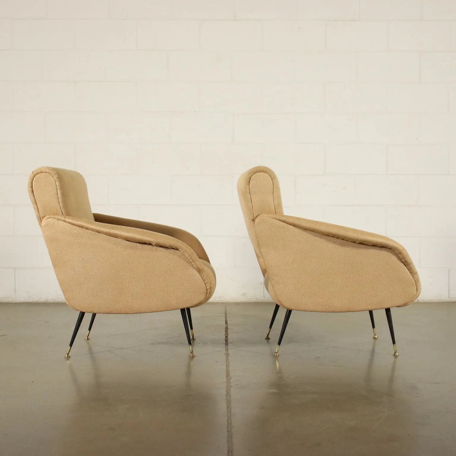 Pair Of Armchairs Foam Leatherette Italy 1950s 1960s | Antiques | Seating
