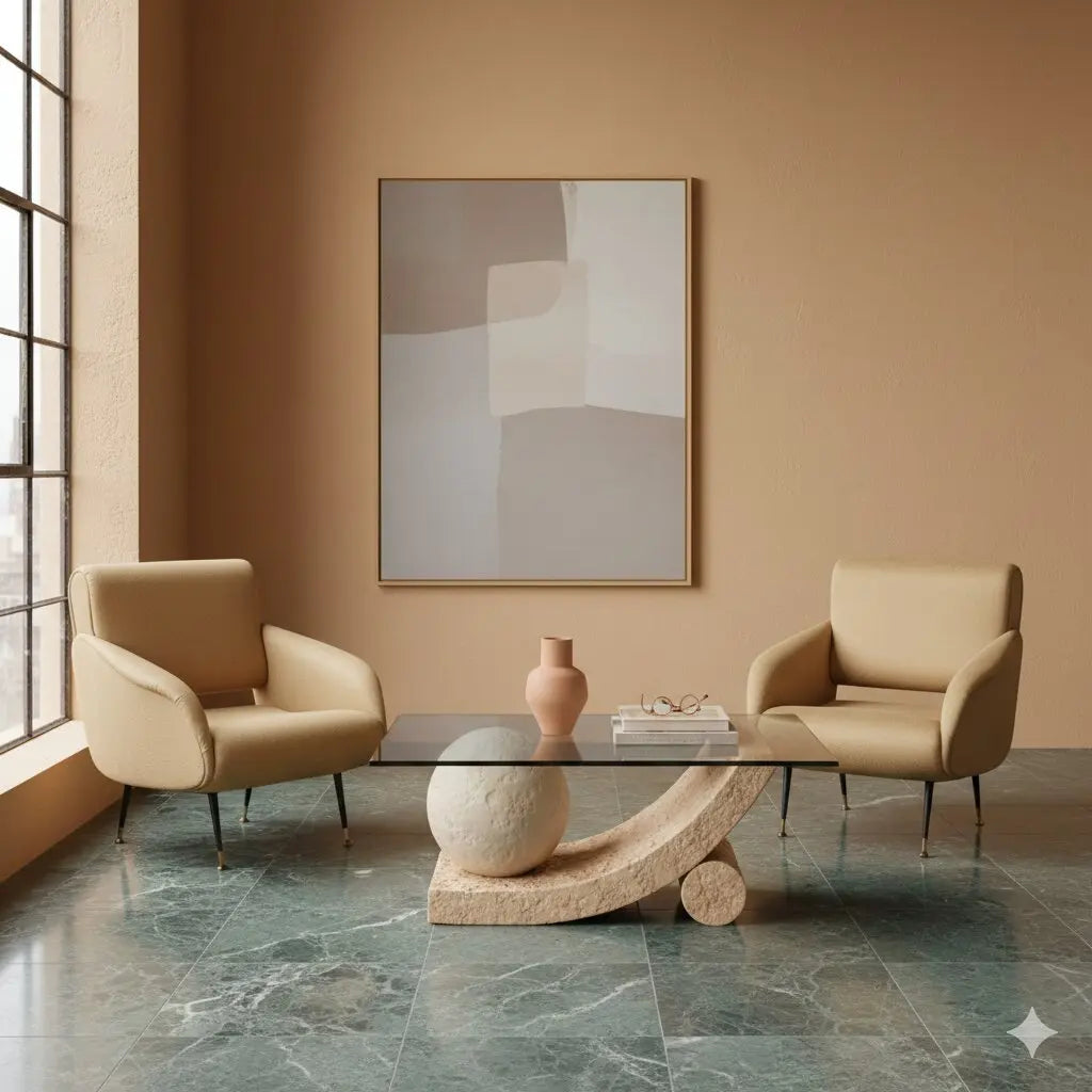 1950s-60s Vintage Armchairs in Faux Leather