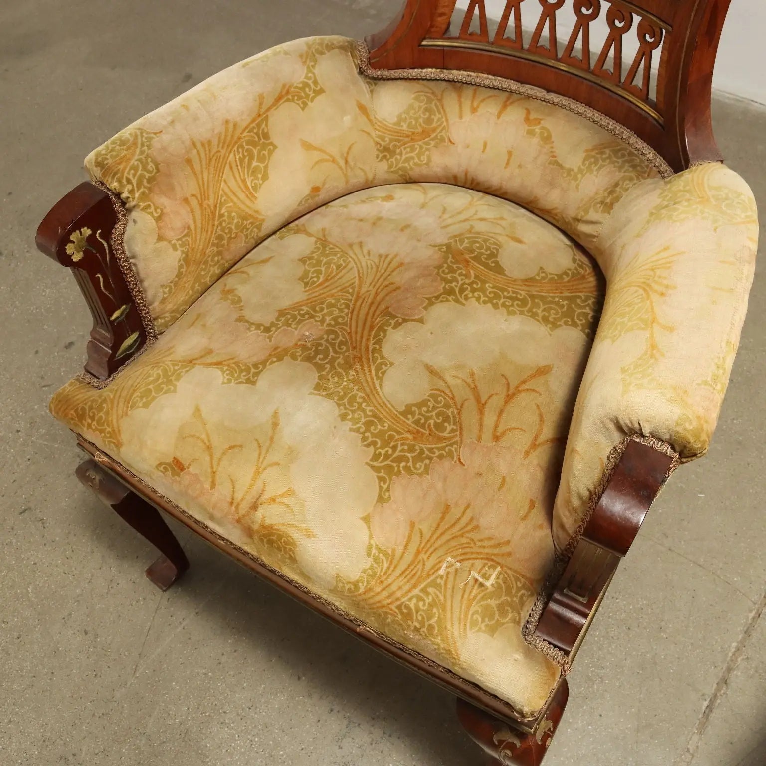 Group of Chairs and Armchairs Art Nouveau Italy XIX Century - Pair of Armchairs and Four Chairs | Antiques | Seating