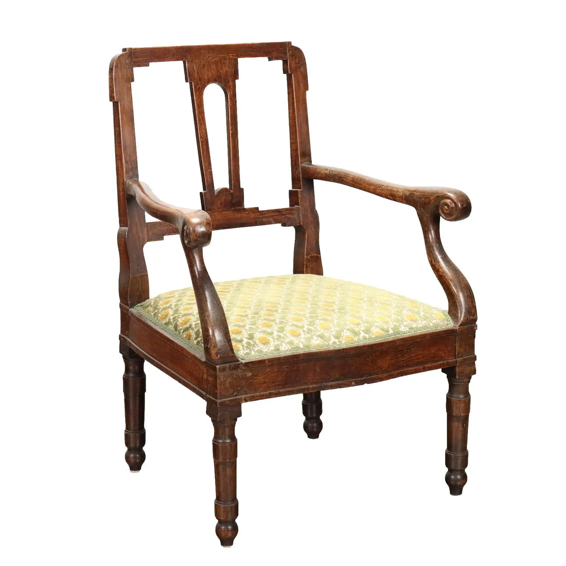 Ancient Armchair from the Directoire Cloth Italy Late XIX Century