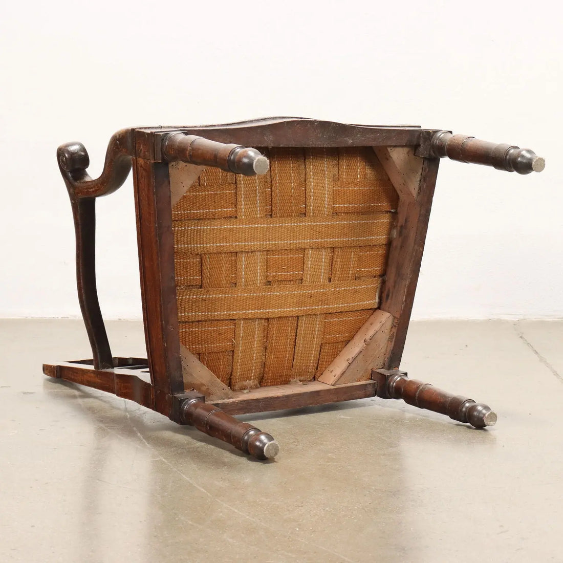 Ancient Armchair from the Directoire Cloth Italy Late XIX Century