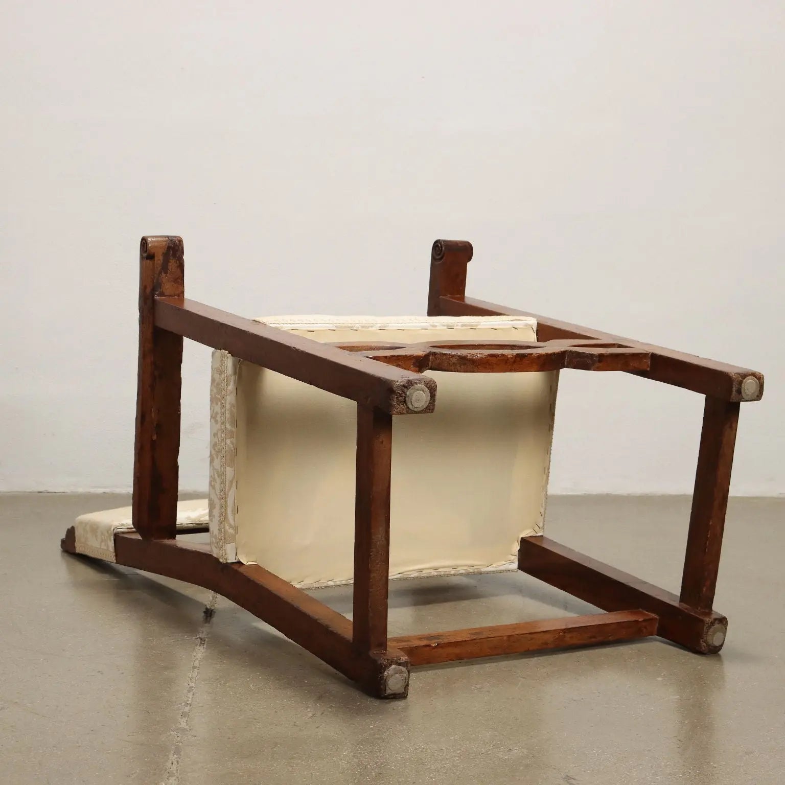 Set of 3 Armchairs and a Chair in Walnut, Italy 1800