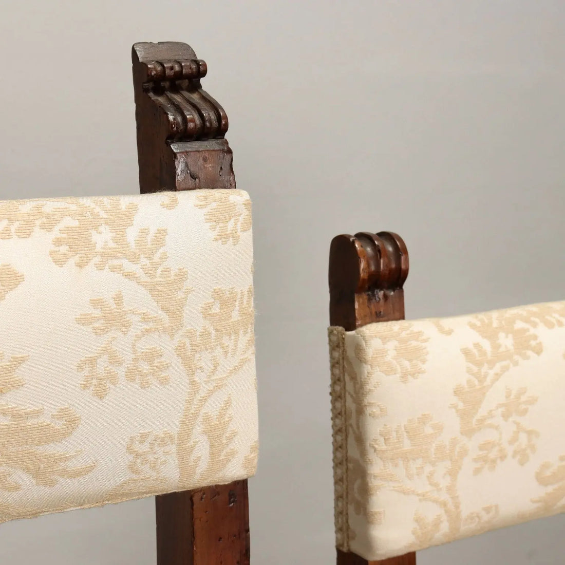 Set of 3 Armchairs and a Chair in Walnut, Italy 1800