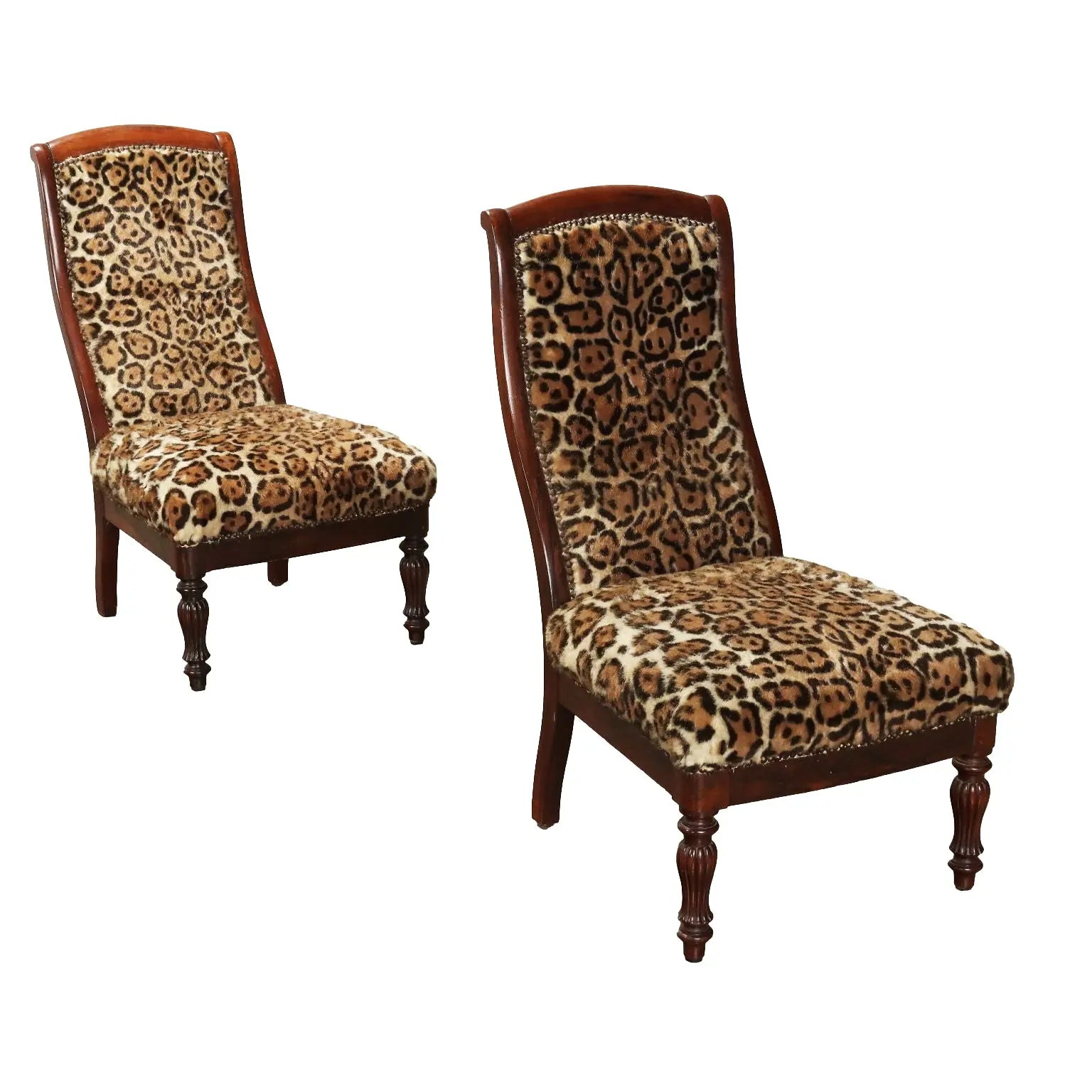 Pair of Animal Print Armchairs - Italy, Late 19th Century