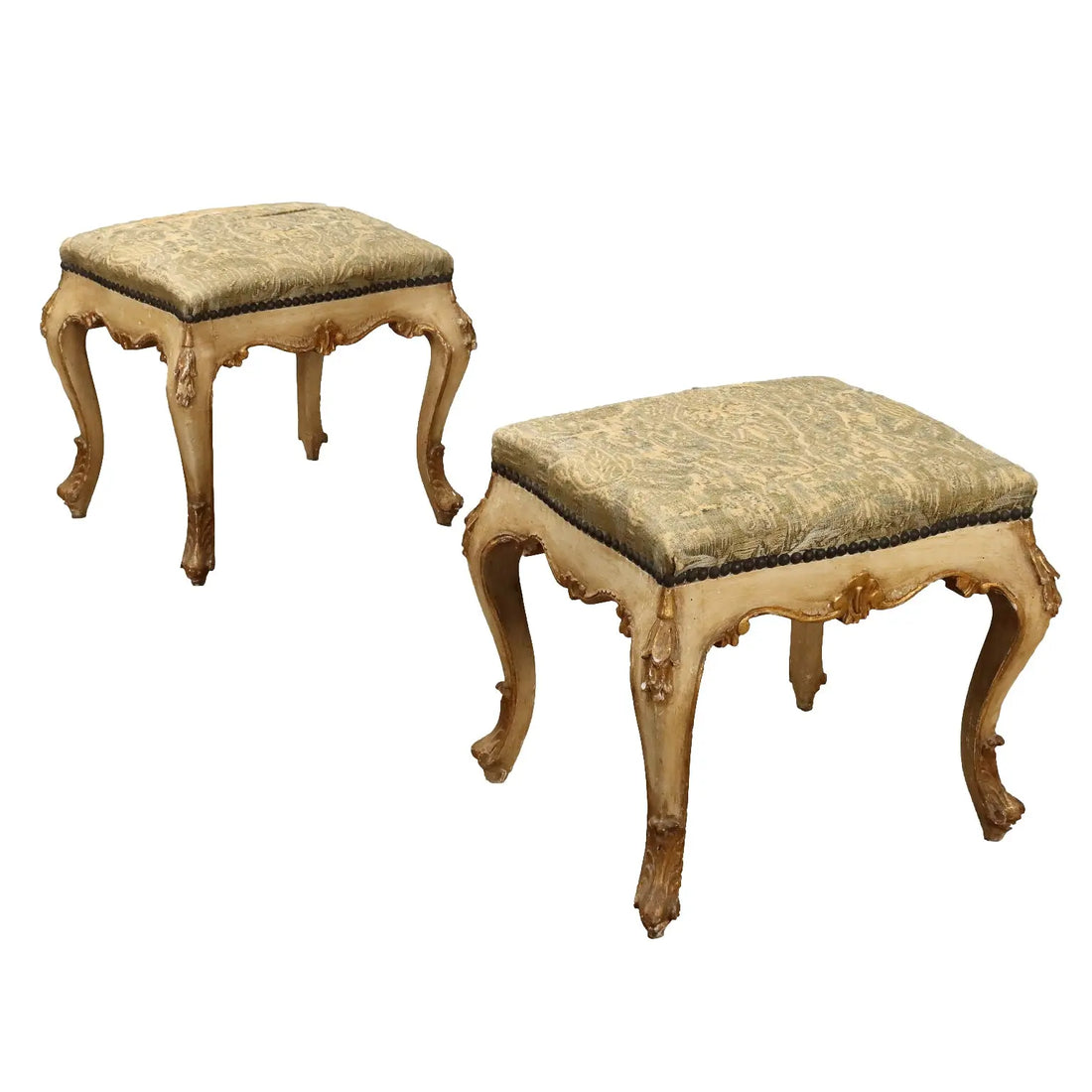 Pair of Barocchetto Poufs Italy Late 19th Century