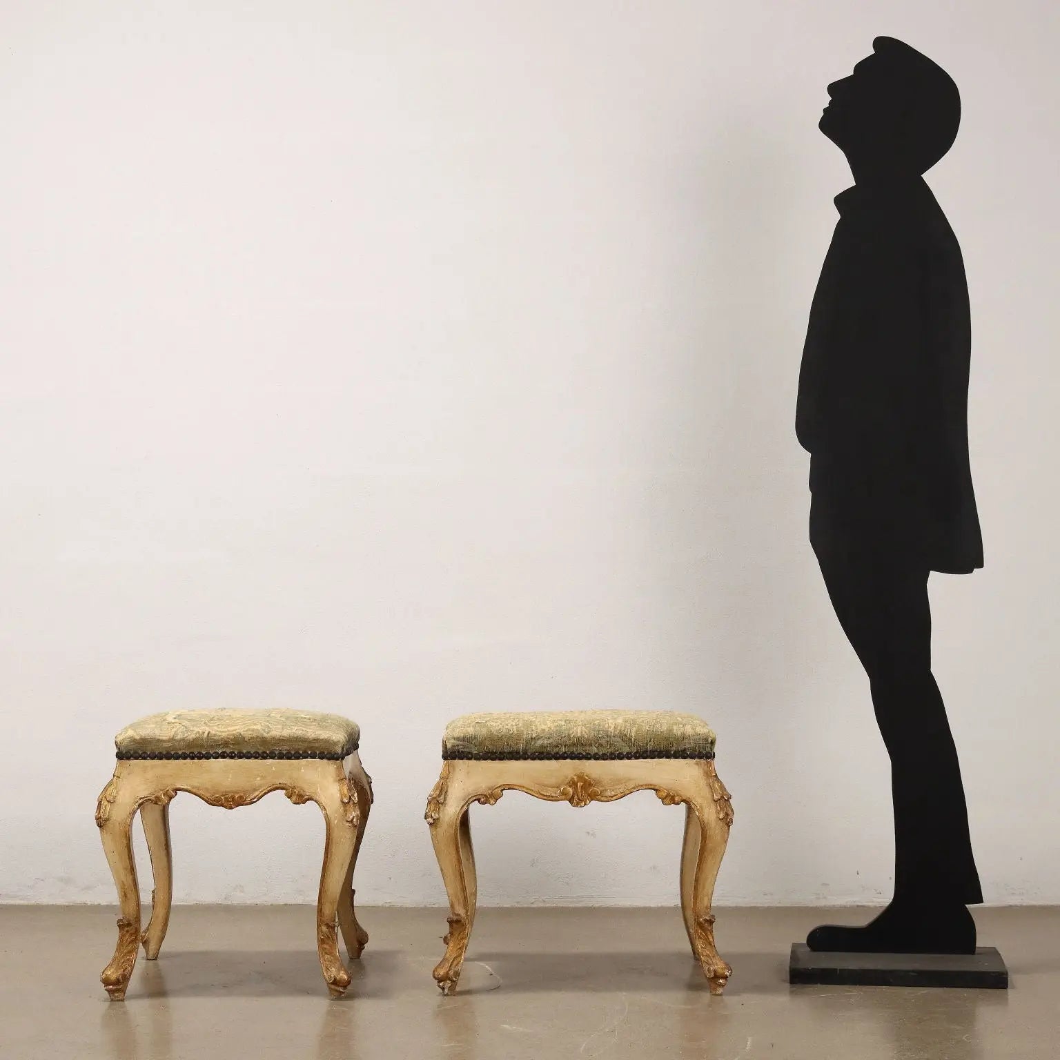 Pair of Barocchetto Poufs Italy Late 19th Century