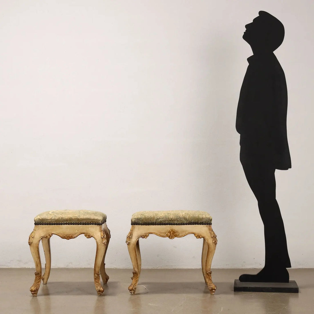 Pair of Barocchetto Poufs Italy Late 19th Century