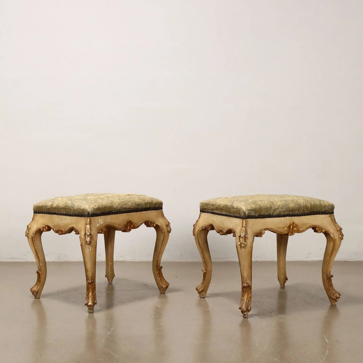 Pair of Barocchetto Poufs Italy Late 19th Century